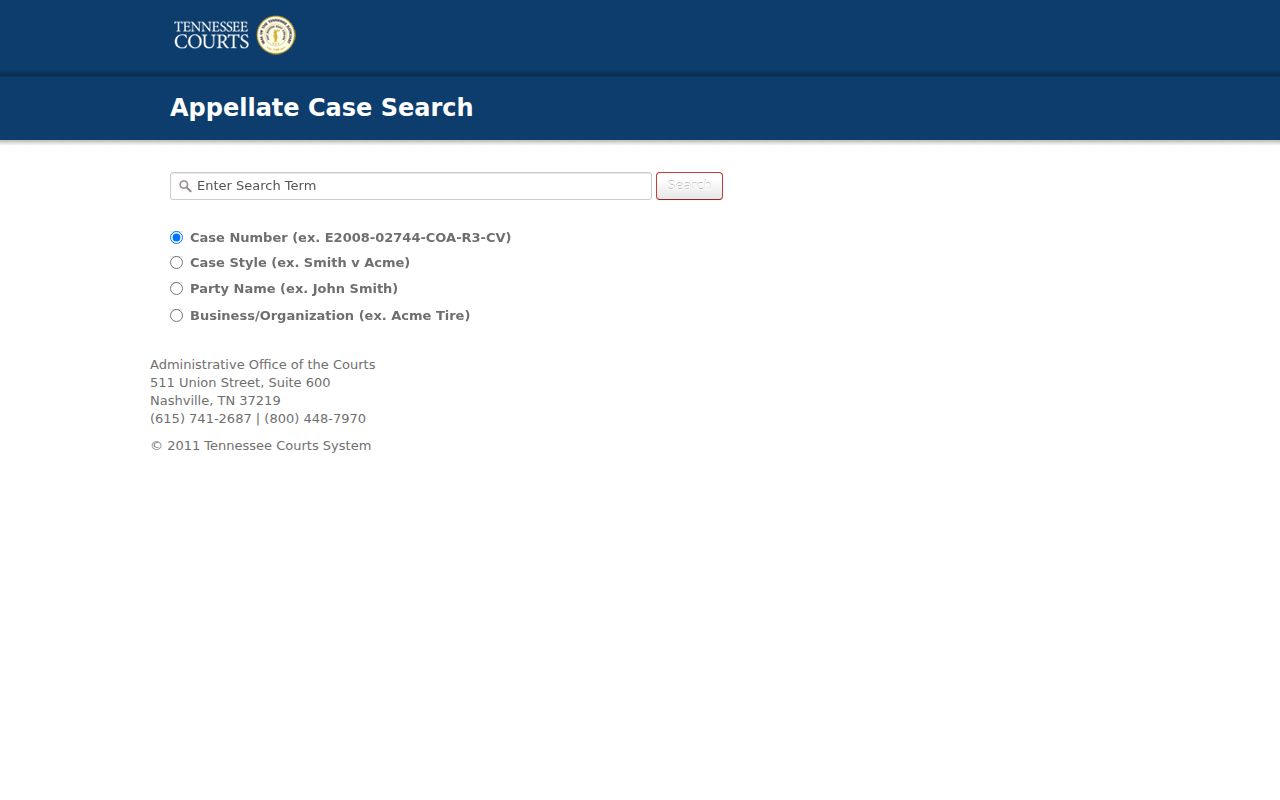Johnson County court docket appellate Case History search
